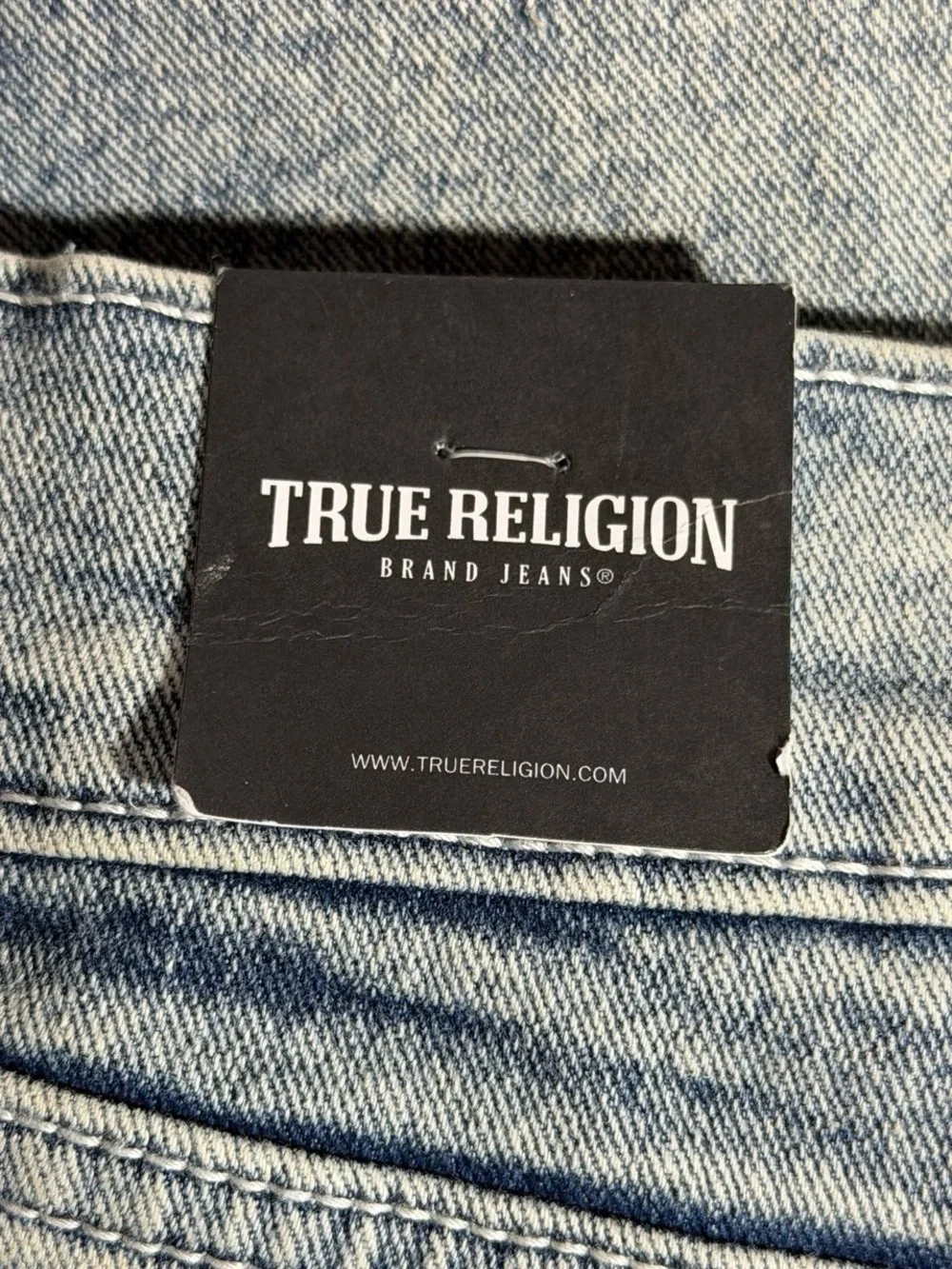 $164 True Religion Relaxed Straight Jeans in Light Blue ~ W36xL34 ~ NEW